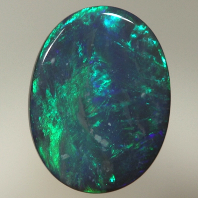SOLID BLACK OPAL Callibrated 8 x 6mm Moss pattern, bright green